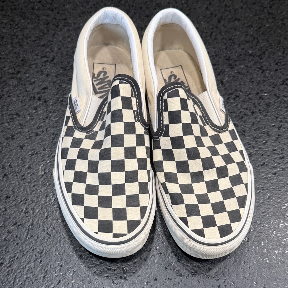 Vans Black and White Checkered Slip-Ons